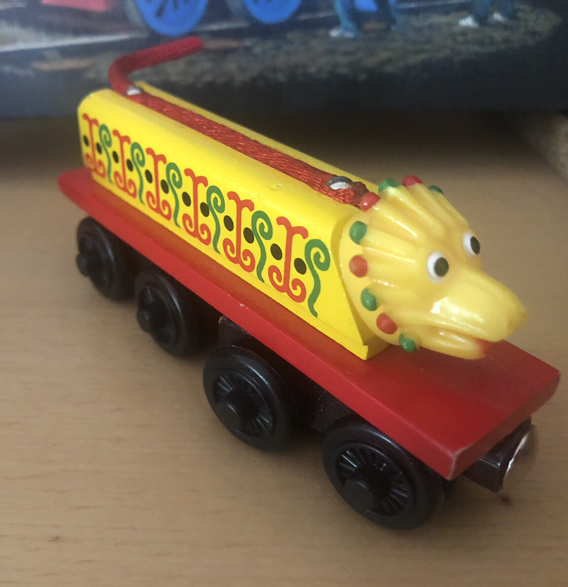 2001 Learning Curve Wooden Thomas Train Red Chinese Dragon!