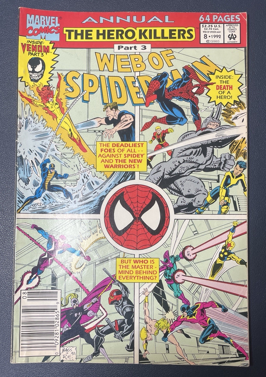 Web of Spider-Man Annual #8 Venom Story Hero Killers Part 3 Marvel Comics 1992