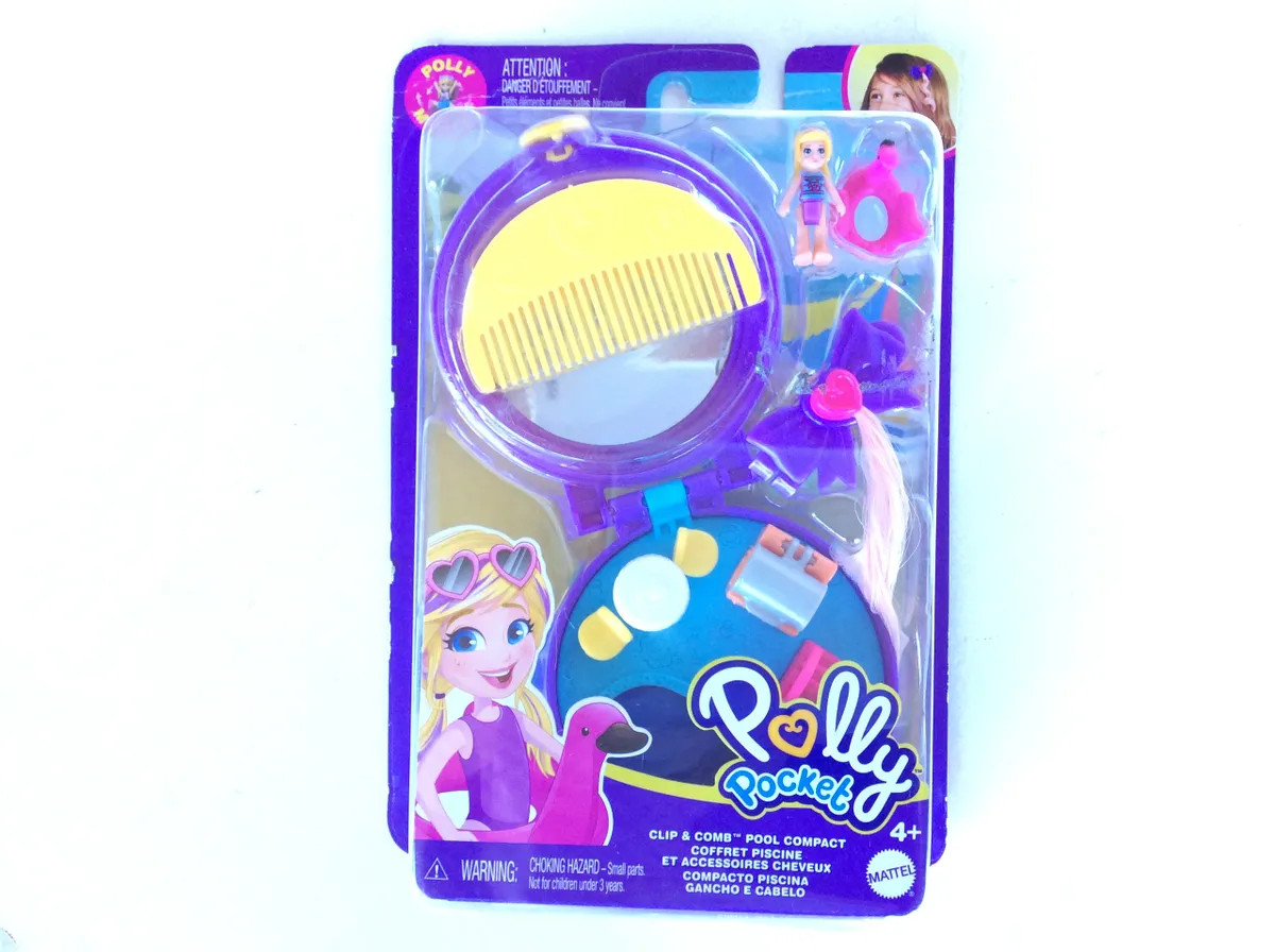 Polly Pocket Clib & Pettine Set compatto per piscina, Mattel