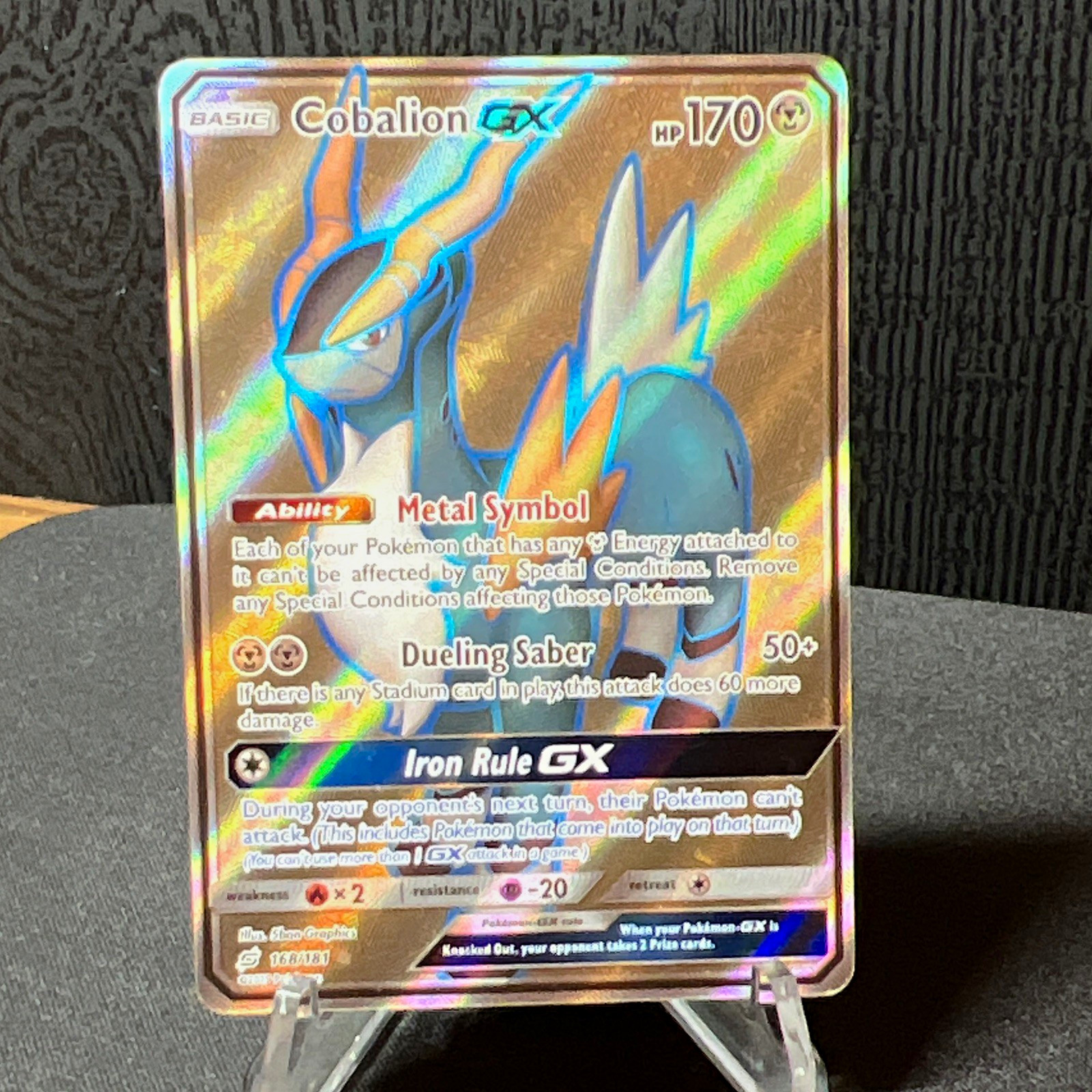 Pokemon Company Cobalion GX 168/181 SM Team Up Ultra Rare Full Art Holo