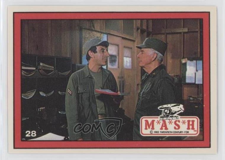 1982 Donruss M*A*S*H Colonnello Potter Cpl Maxwell Q Klinger Col #28 0b3