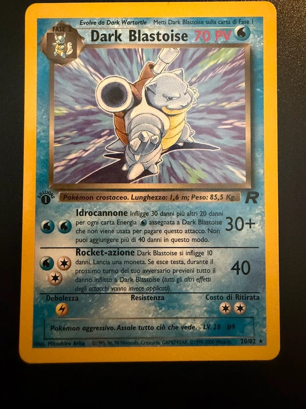 Prima edizione dark blastoise 20/82