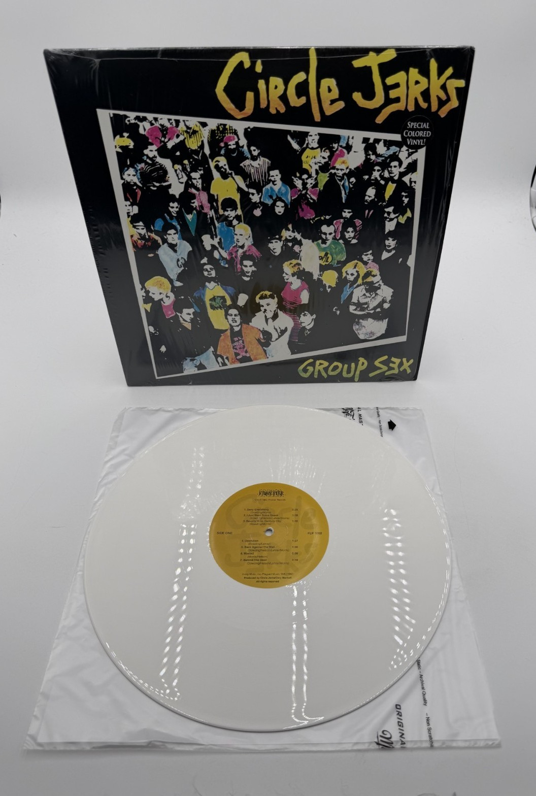 Circle Jerks Group Sex White Vinyl Frontier Records FLP 1002 Hardcore Punk VG+