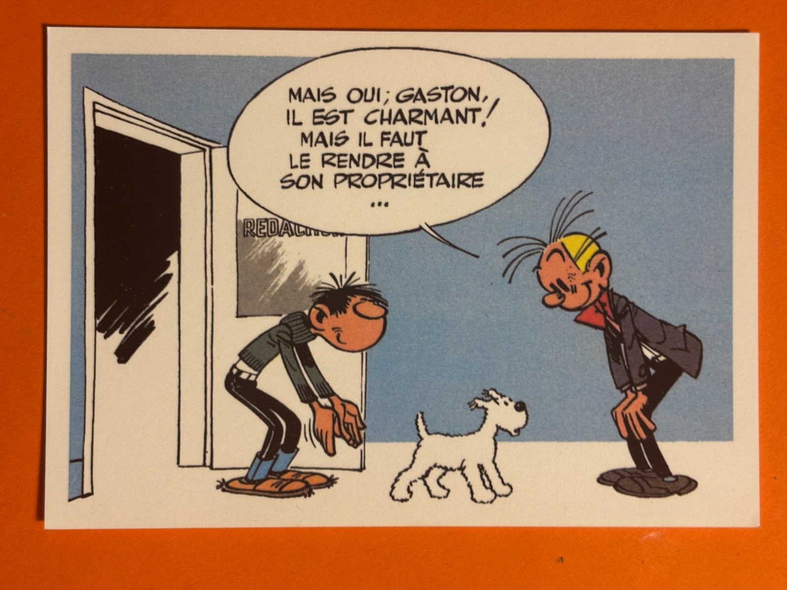 FRANQUIN CARTE GASTON LAGAFFE MILOU LES AMIS DES ANIMAUX 1977 ETAT NEUF