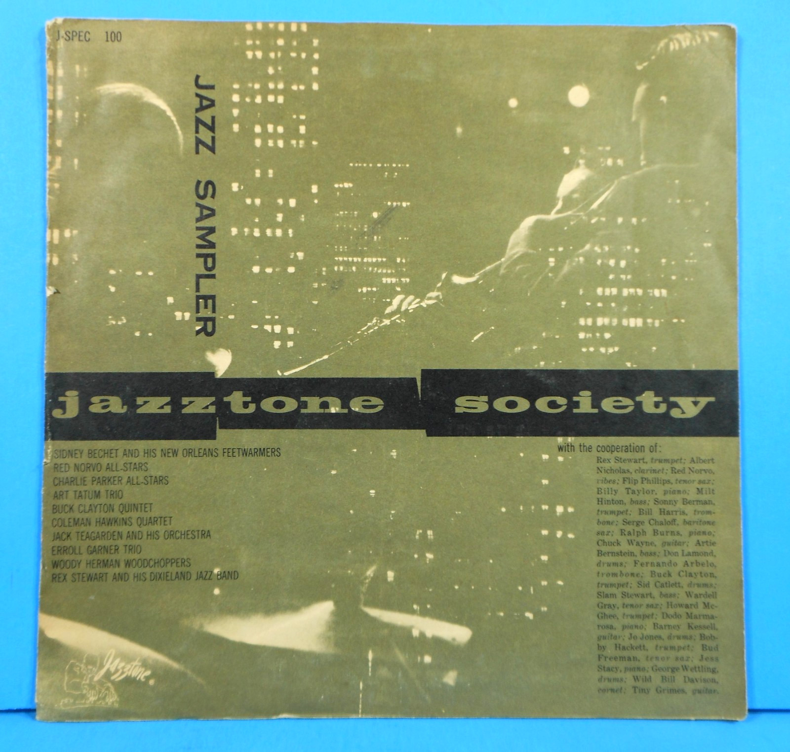 JAZZTONE SOCIETY JAZZ SAMPLER 10" LP 1955  CHARLIE PARKER ART TATUM VG/VG!!