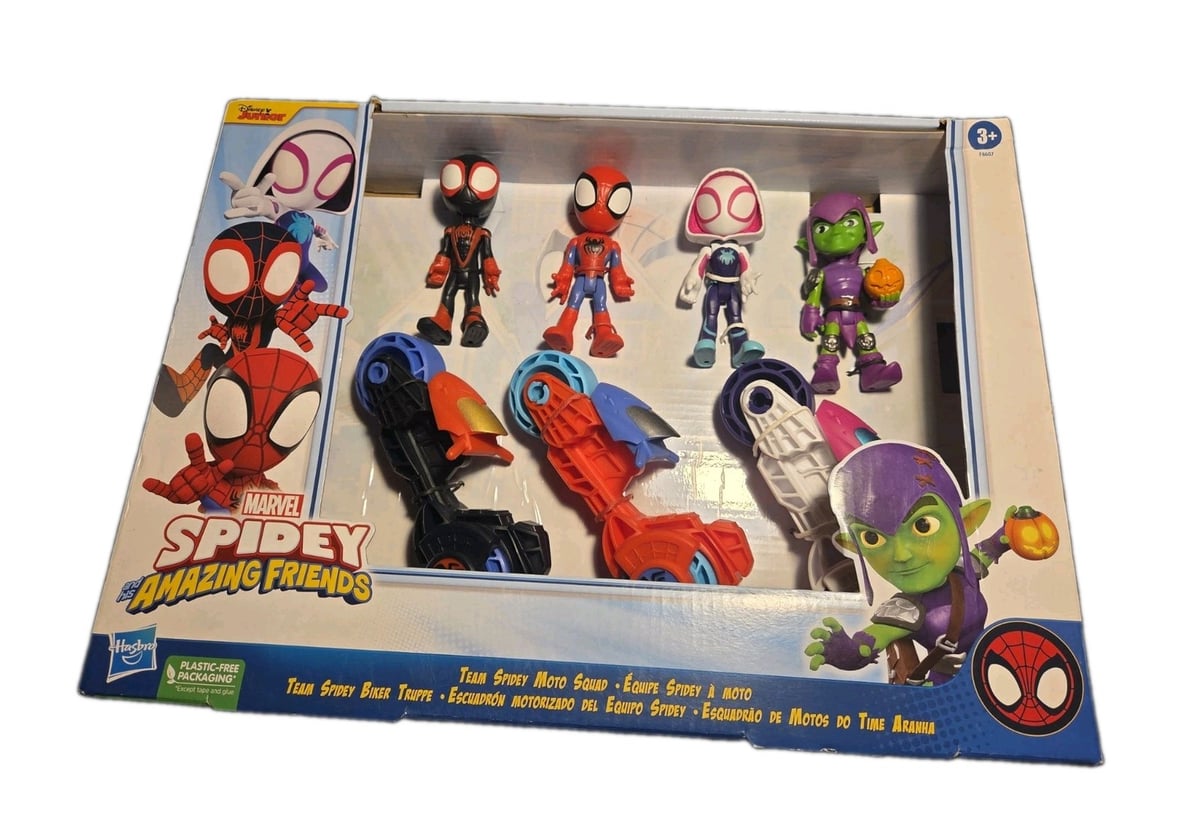 Marvel Spidey and His Amazing Friends Moto Squad-7 Piece- New- Read