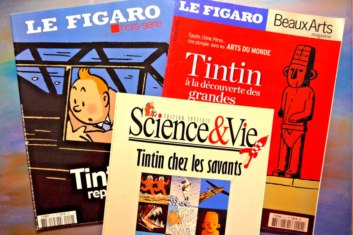 Tintin Lot 3 revues , le figaro , science et vie