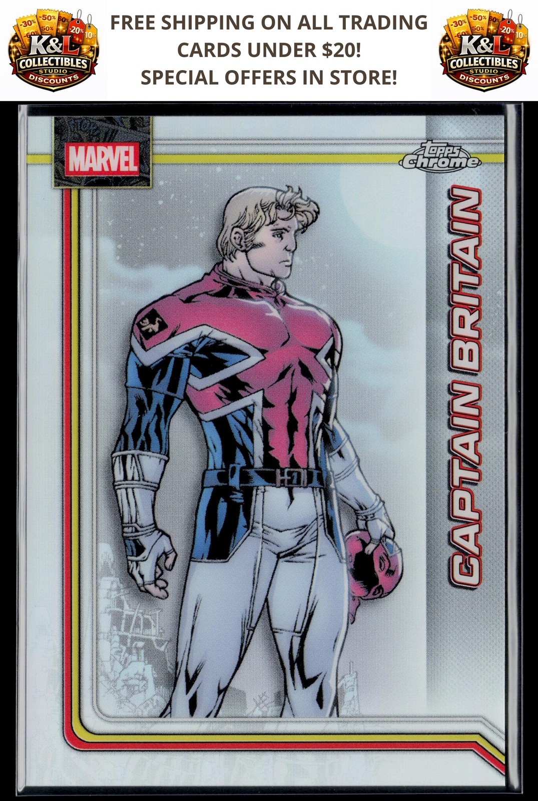 2026 Topps Chrome Marvel Comics #20 Captain Britain rifrattore