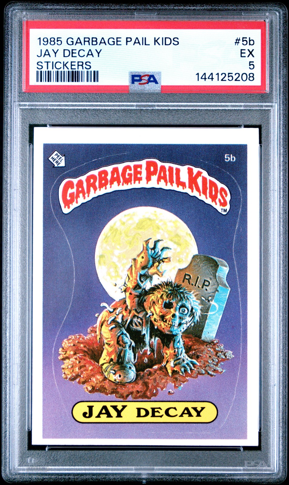 1985 GARBAGE PAIL KIDS STICKERS #5B JAY DECAY PSA 5