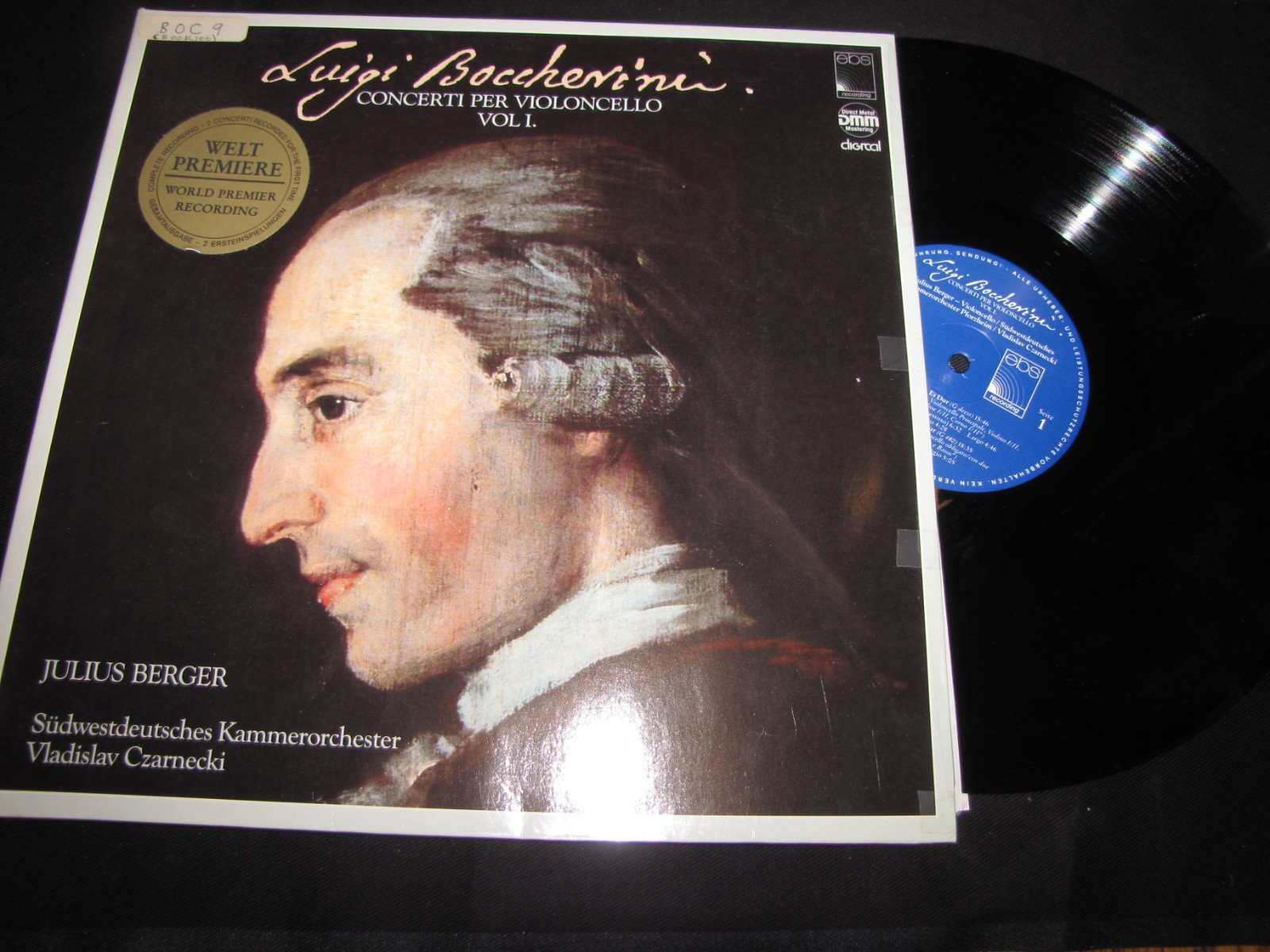 LUIGI BOCCHERINI - CONCERTI PER VIOLONCELLO VOL 1 JULIUS BERGER - DIGITAL EBS LP