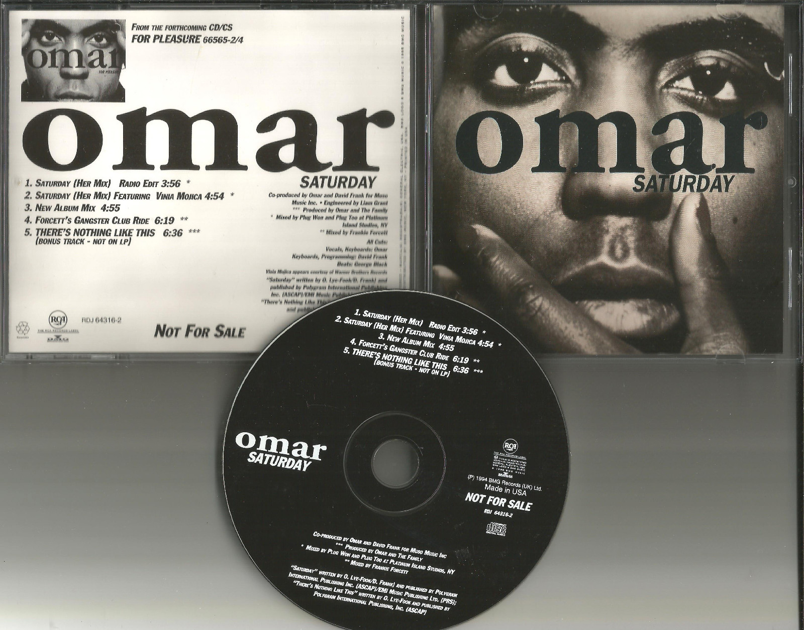 OMAR Saturday 5TRX w/ EDIT & 3 RARE MIXES & UNRELEASED PROMO DJ CD single 1994
