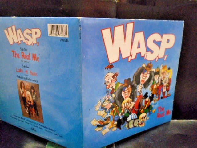 W.A.S.P. " THE REAL ME " BLUE VINYL 7" EX+ COND. IN Or. GATEFOLD  PIC SL.