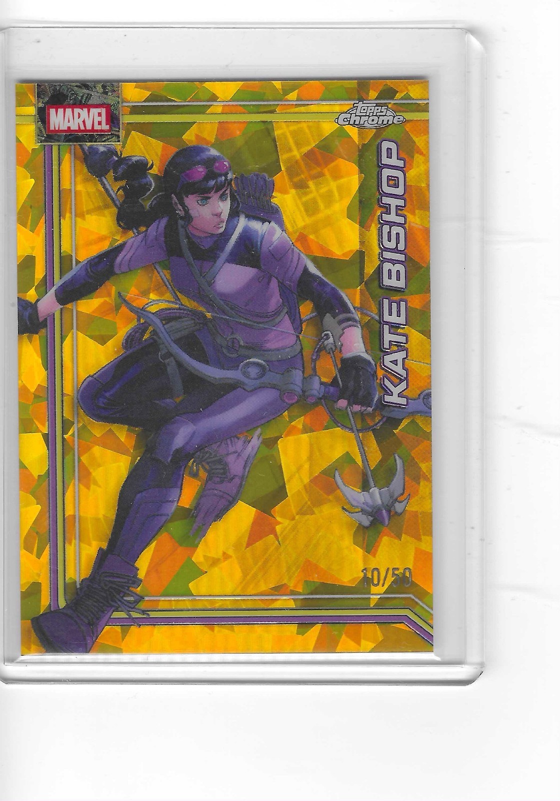 Marvel Topps Chrome Sapphire 2026 Kate Bishop #063 numerato di serie /50 oro