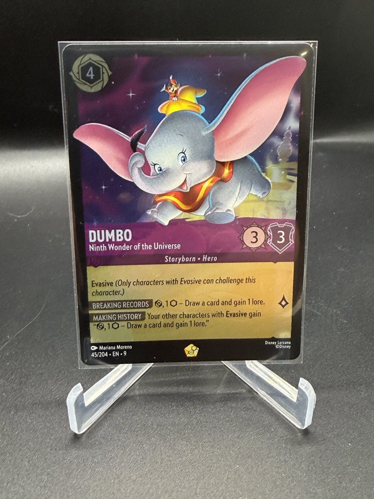 Lorcana Fabled Dumbo Nona Meraviglia dell'Universo Cold Foil 45/204 Leggendario