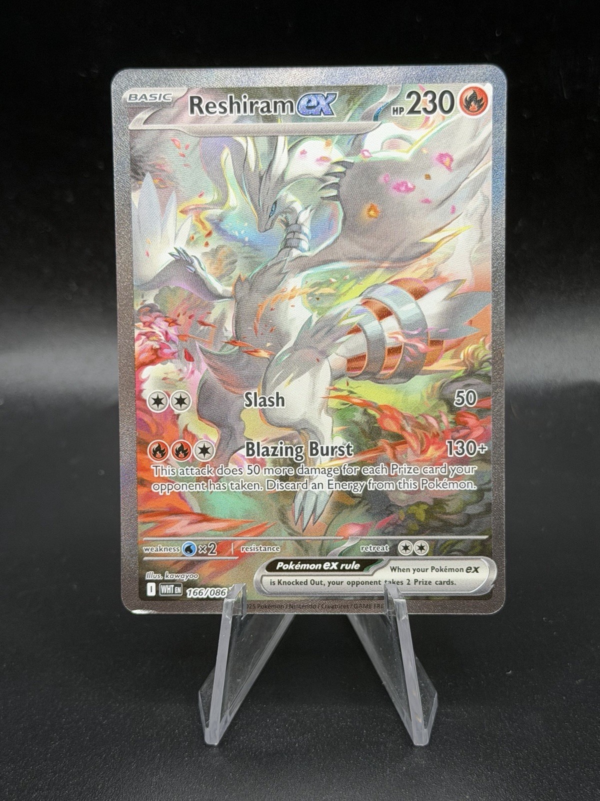Reshiram EX 166/086 White Flare Full Art Holo Raro Pokemon TCG LP OA3