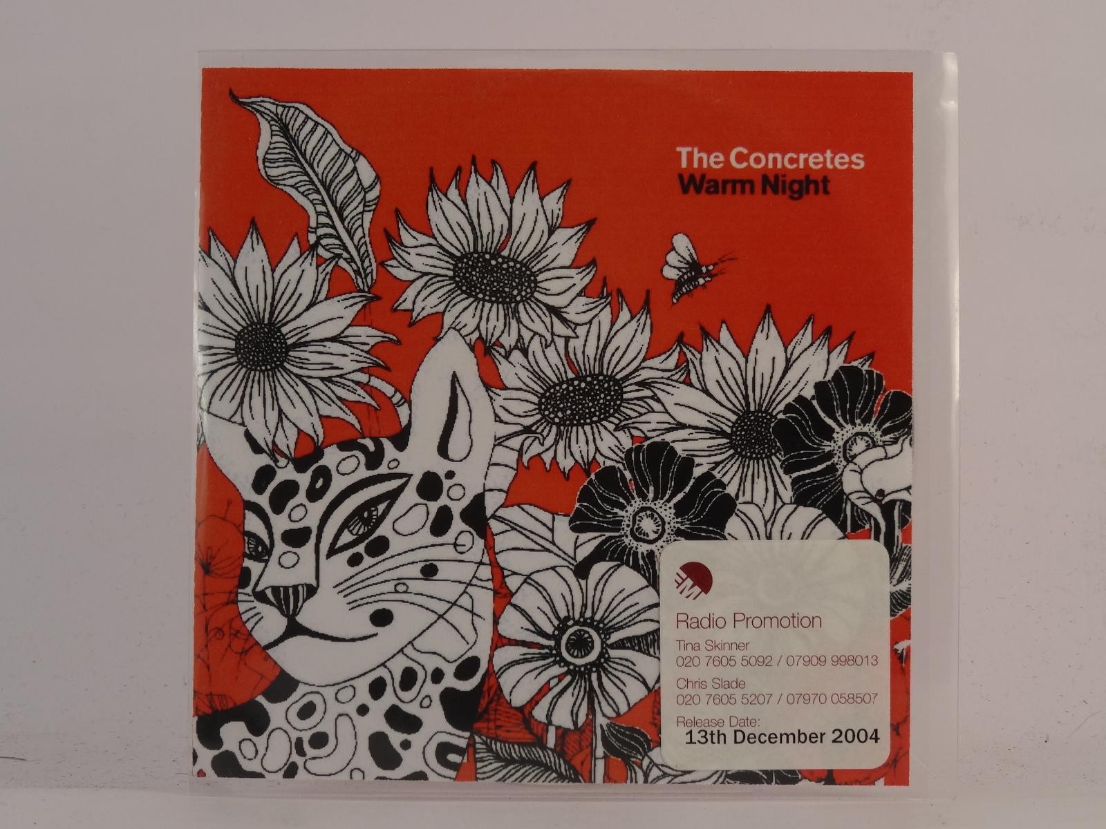 THE CONCRETES WARM NIGHT (E57) 2 Track Promo CD Single including Picture Sleeve 