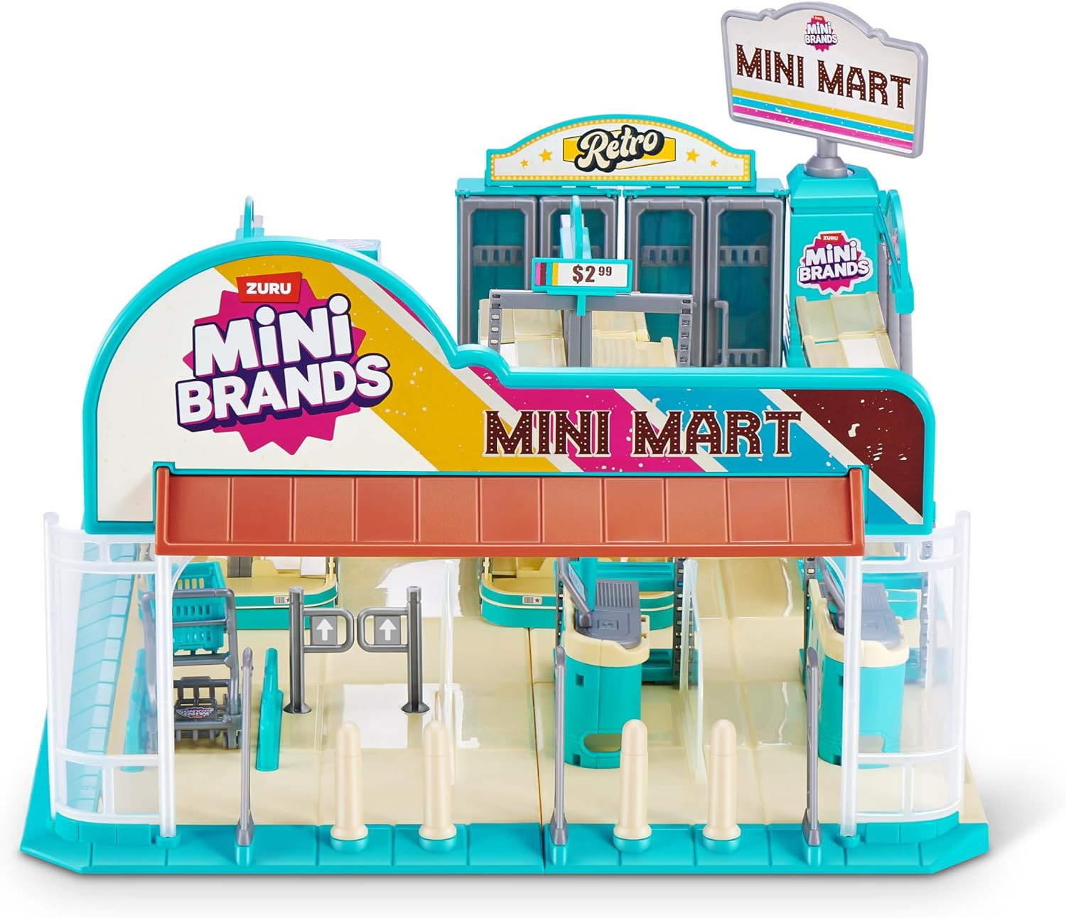 Retro Mini Mart with 5 Minis, Amazon Exclusive Playset, by ZURU – Real Miniature