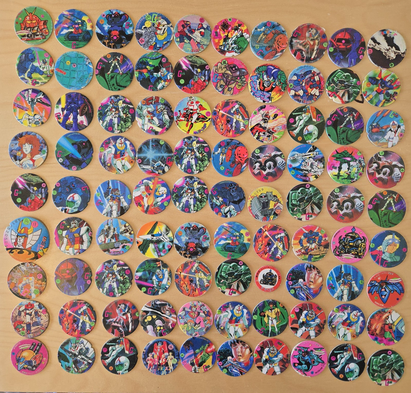 Vintage Gundam Menko Card Lot 50+ Pcs Showa Retro Japanese Mecha Robot Anime Pog