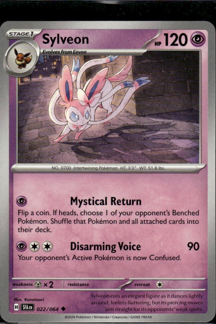 Sylveon Uncommon SV Shrouded Fable 022/064 Psychic Pokemon Card