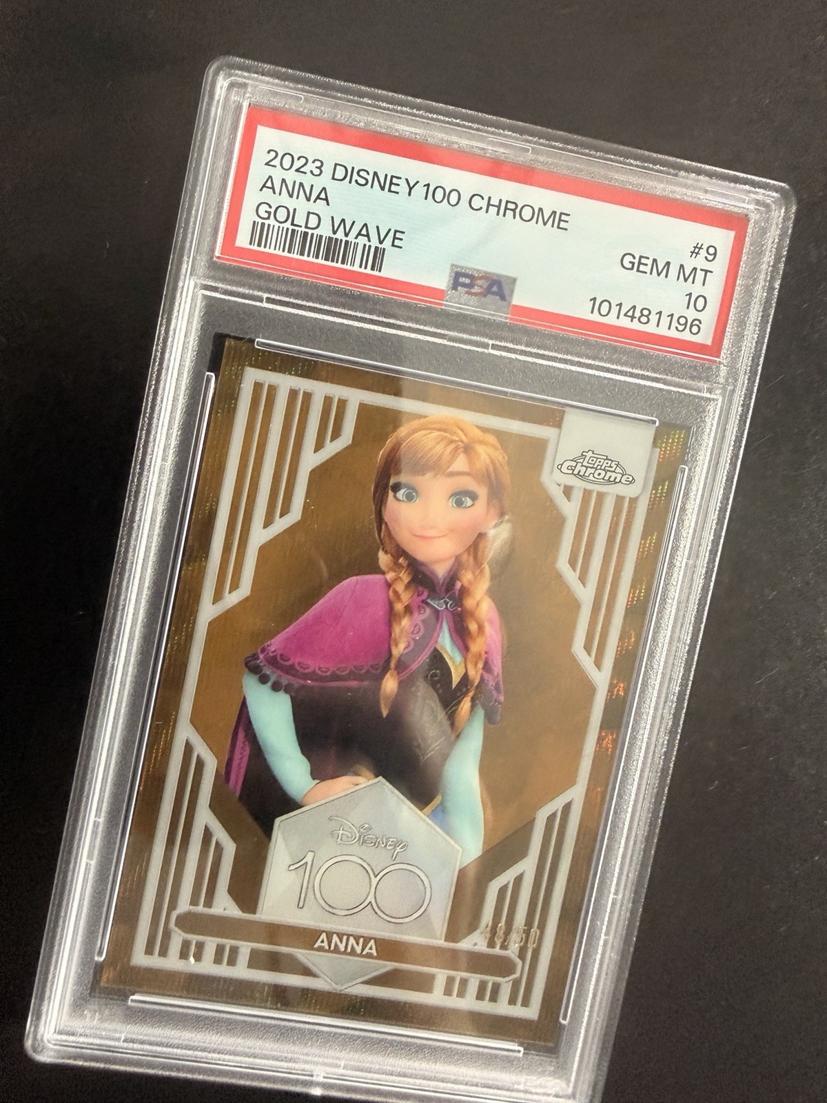 Topps Disney Chrome 2023 Anna PSA 10 Gold Wave