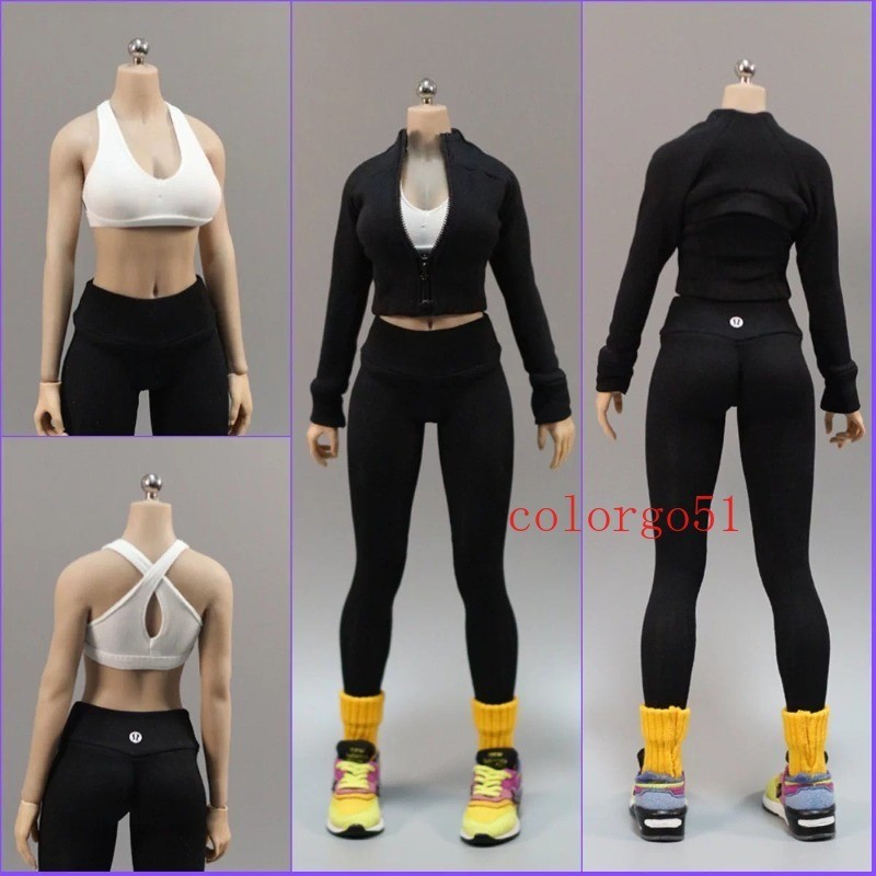 Modellino donna 1/6 abbigliamento sportivo yoga PH articolato bambola accessori modello