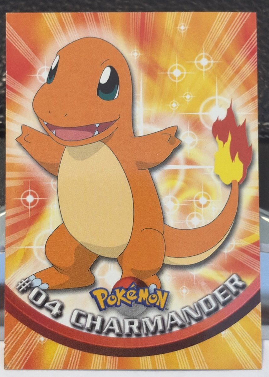 Pokémon TCG - TOPPS #04 CHARMANDER - Tipo Fuoco Raro LP. Logo blu