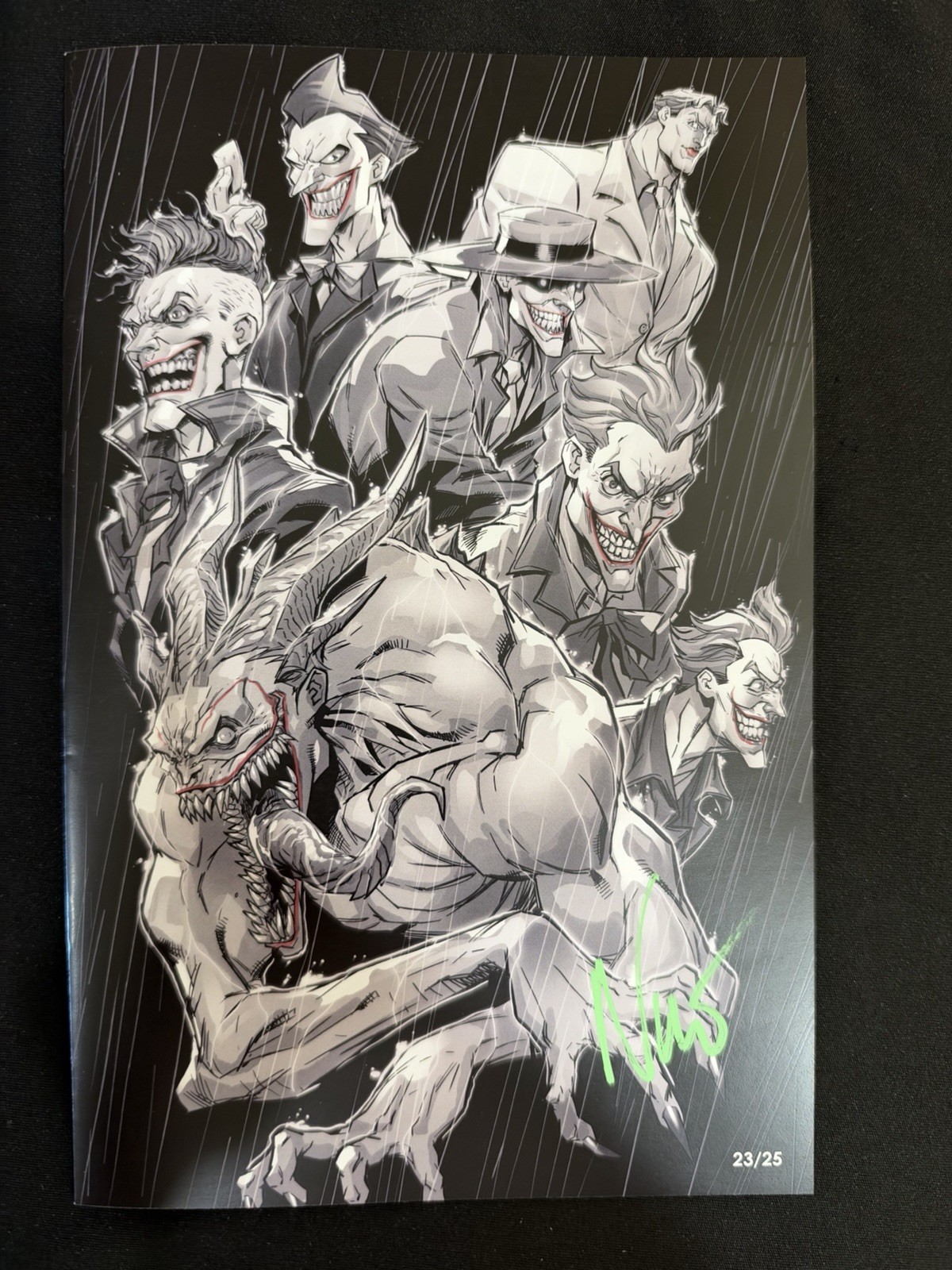 SHADOW RAIN JOKER ERAS 1 B&W VARIANT SIGNED BY EDDIE NUNEZ W/COA