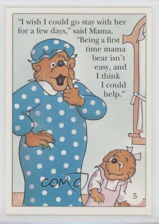 1992 Ken-Wis Berenstain Bears Story Cards Vorrei poter andare.../Buona idea... #5-6 11pj