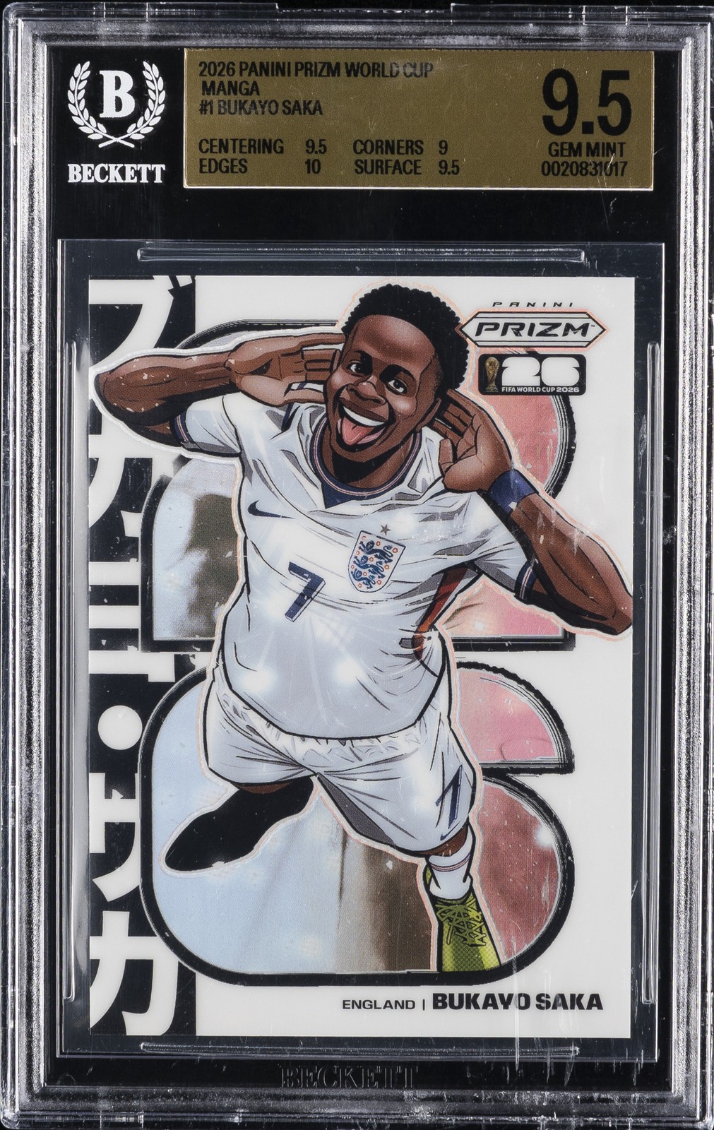 2026 PANINI PRIZM WORLD CUP MANGA #1 BUKAYO SAKA BGS 9.5