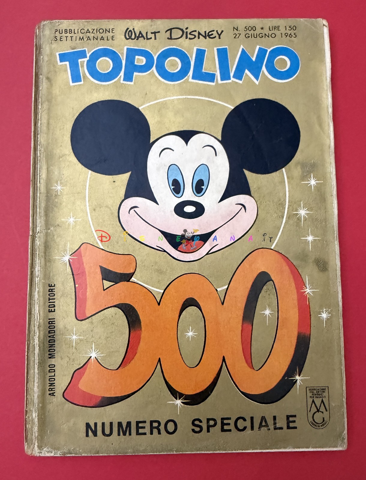 ⭐ TOPOLINO libretto N. 500 - Disney Mondadori 1965 - DISNEYANA.IT ⭐