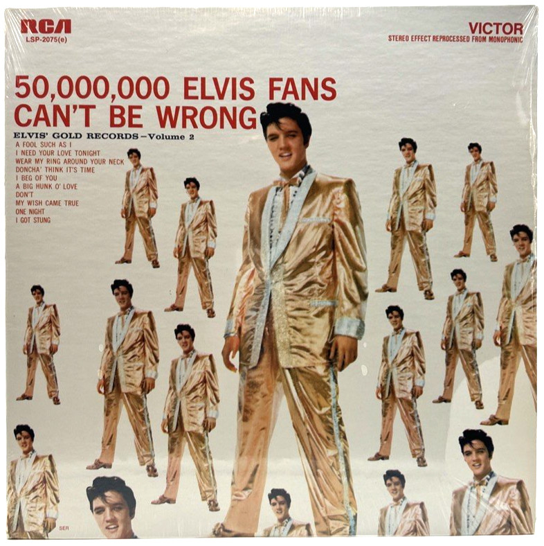 New / Sealed ELVIS PRESLEY "50,000,000 Elvis Fans Can't Be Wrong" LP Reissue
