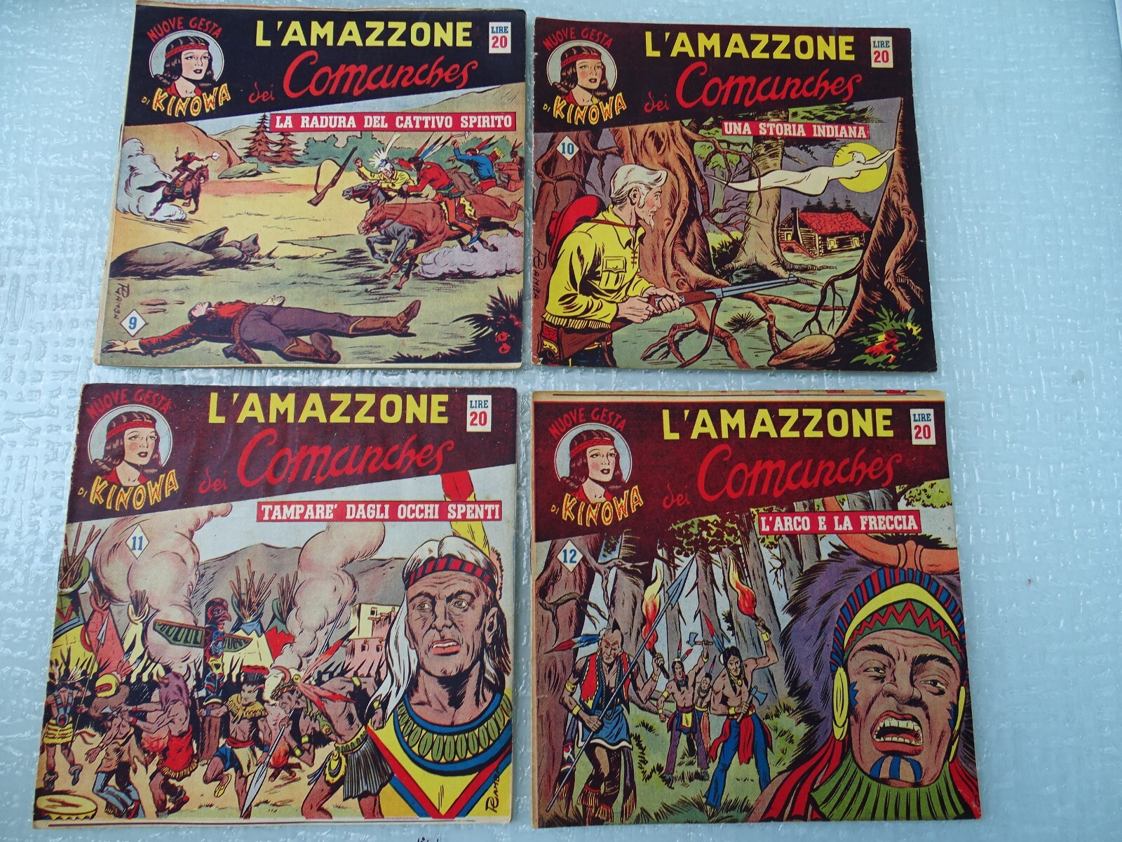 LE NUOVE GESTA DI KINOWA-L' AMAZZONE DEI COMANCHE-6 FUMETTI ORIGINALI 1952
