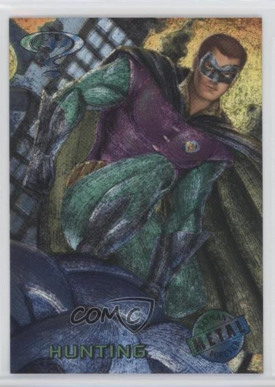 1995 Fleer Metal Batman Forever Robin Hunting #69 te2