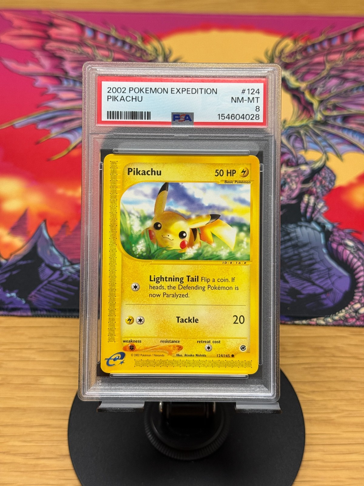 PIKACHU 2002 POKEMON EXPEDITION 124/165 COMMON PSA 8 e-reader