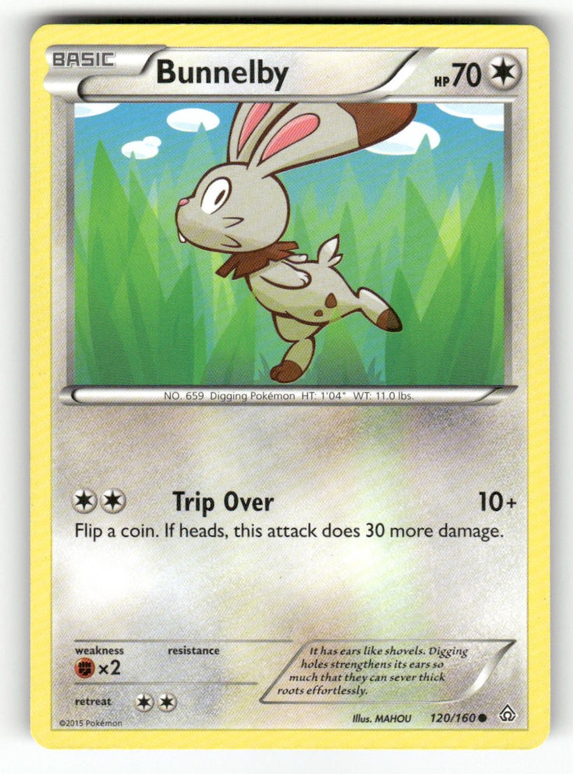 Bunnelby 120/160 Pokemon Scontro Primordiale Comune Giocato Leggermente