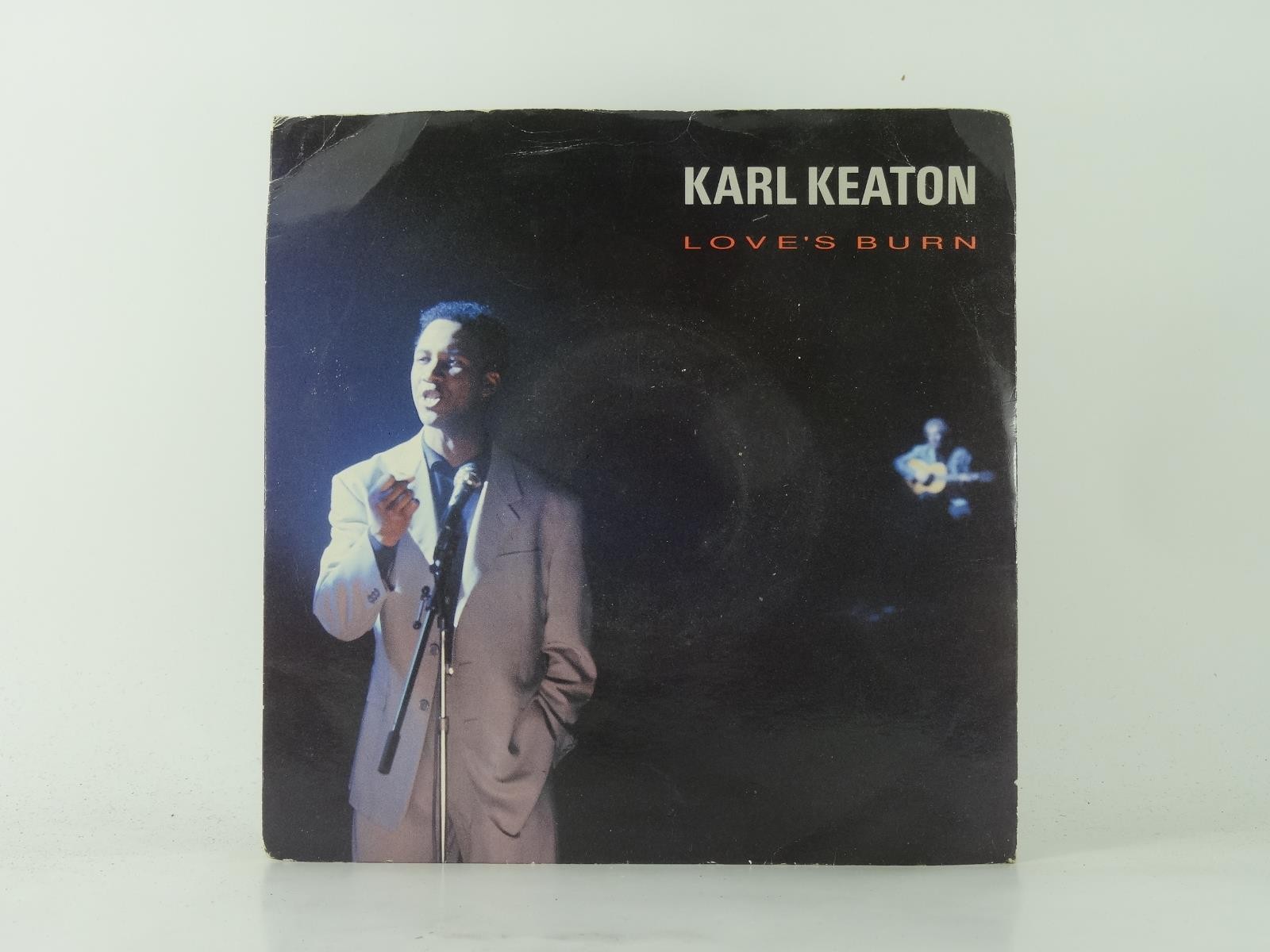 KARL KEATON LOVE'S BURN (30) 2 Track 7" Single plus Picture Sleeve ARISTA RECORD