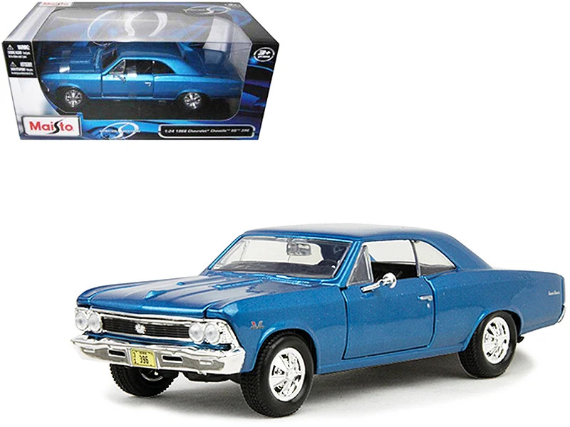 1966 Chevrolet Chevelle SS 396 Blue Metallic 1/24 Diecast Model Car - Maisto