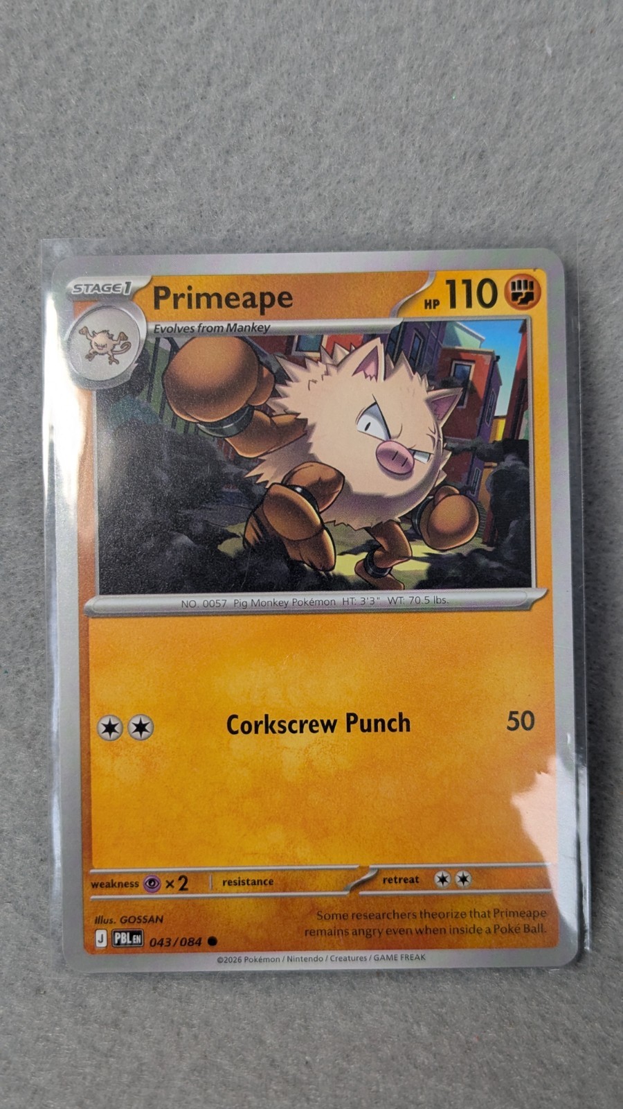 Primeape 043/084 Pokemon nero pece comune quasi come nuovo