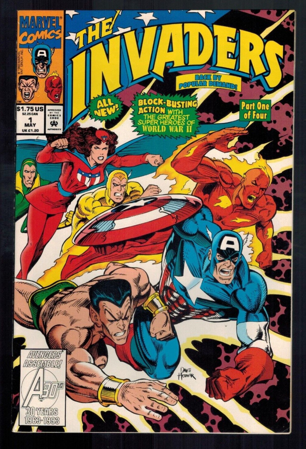 Cappellino The Invaders #1 (di 4)!  Namor!  Torcia! F/VF 1993 fumetto Marvel