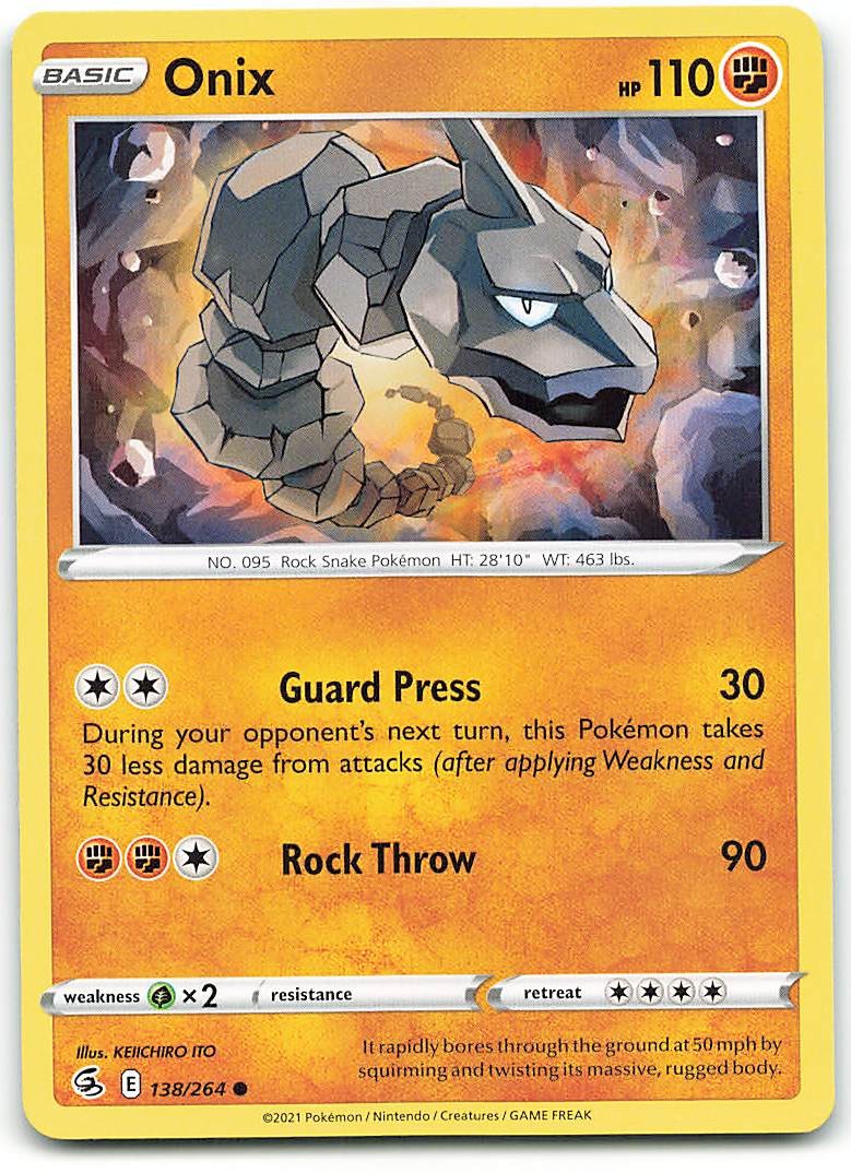 POKEMON ONIX 138/264 COMMON FUSION STRIKE