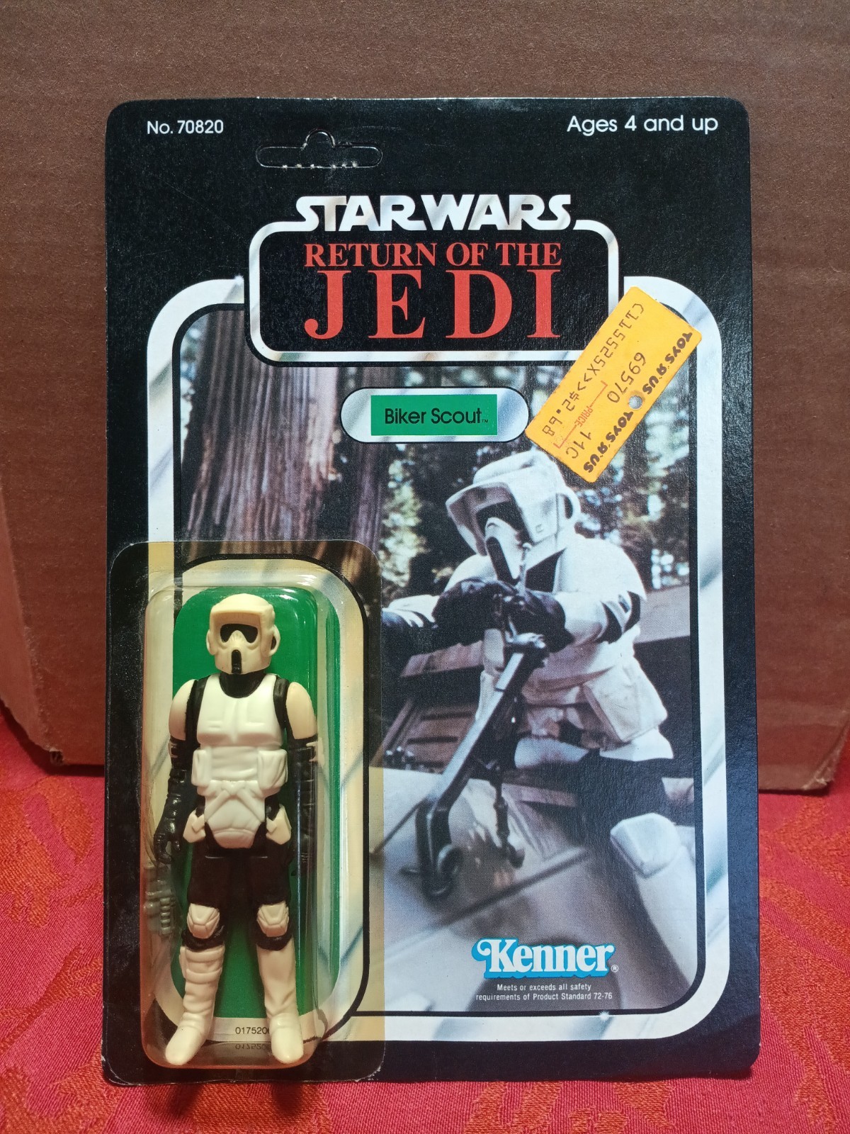 SWA7 GRAIL 1983 Star Wars ROTJ Biker Scout Kenner 65-A Back Blacked Out Ewok