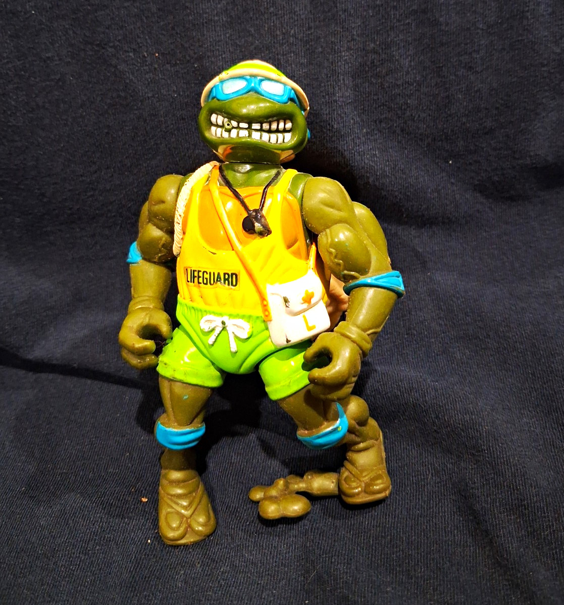 Playmates Toys TMNT Leonardo Tartaruga Bagnino Modellino 1992 Vintage con Cappello
