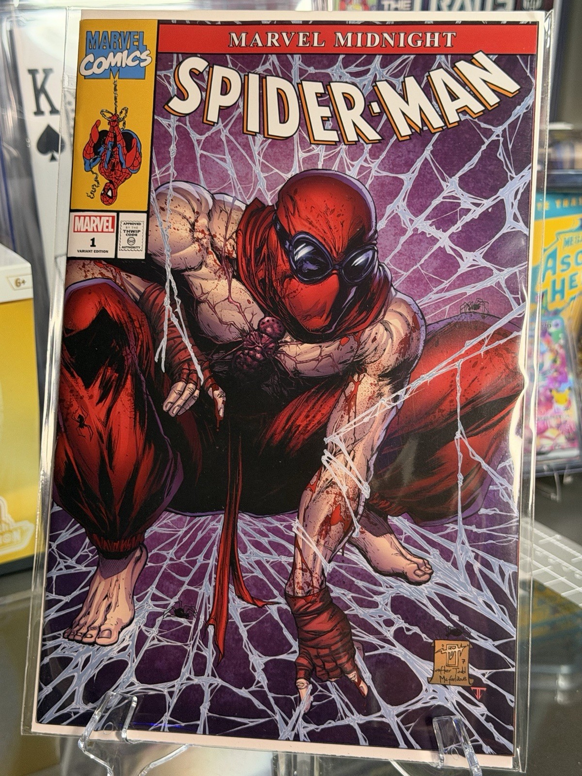 Midnight Spider-Man #1 Jonathan Uribe NYCC 2026 ASM 300 omaggio McFarlane