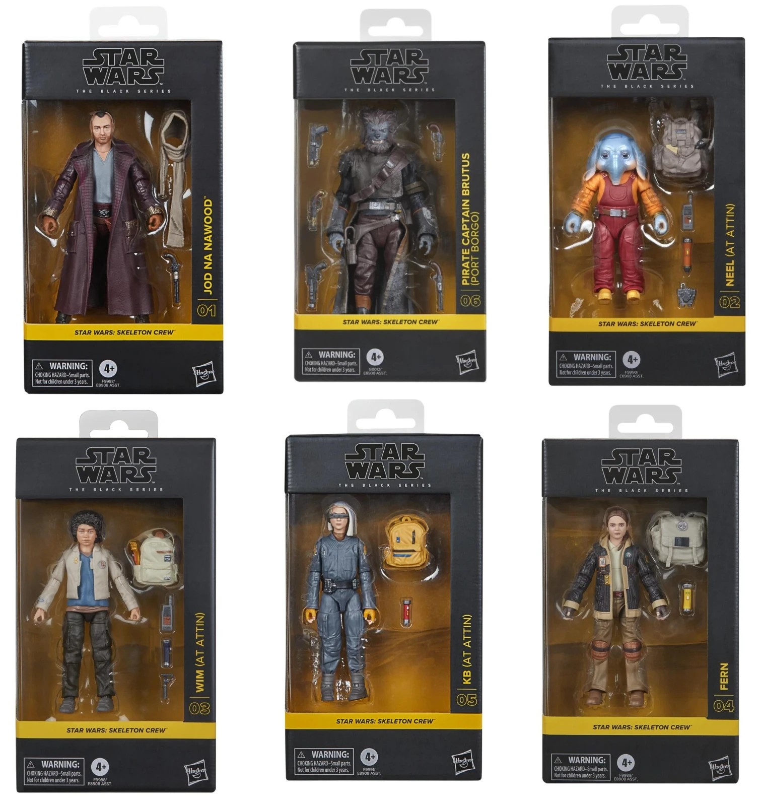 Lotto promozionale 6 figurine serie TV Star Wars Skeleton Crew serie TV...