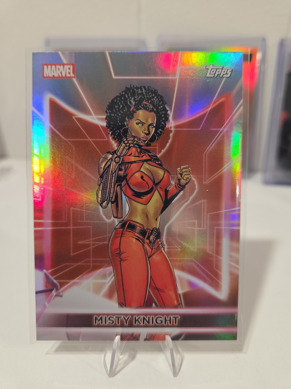 Misty Knight 2026 Topps Neon Marvel #64 Rainbow Foil