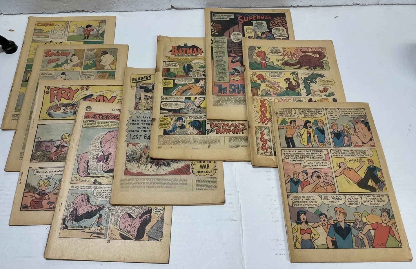 Lot Of 9 Misc 1960s Comics No Covers Full Of Fun Adds And Great Graphics Vintage
