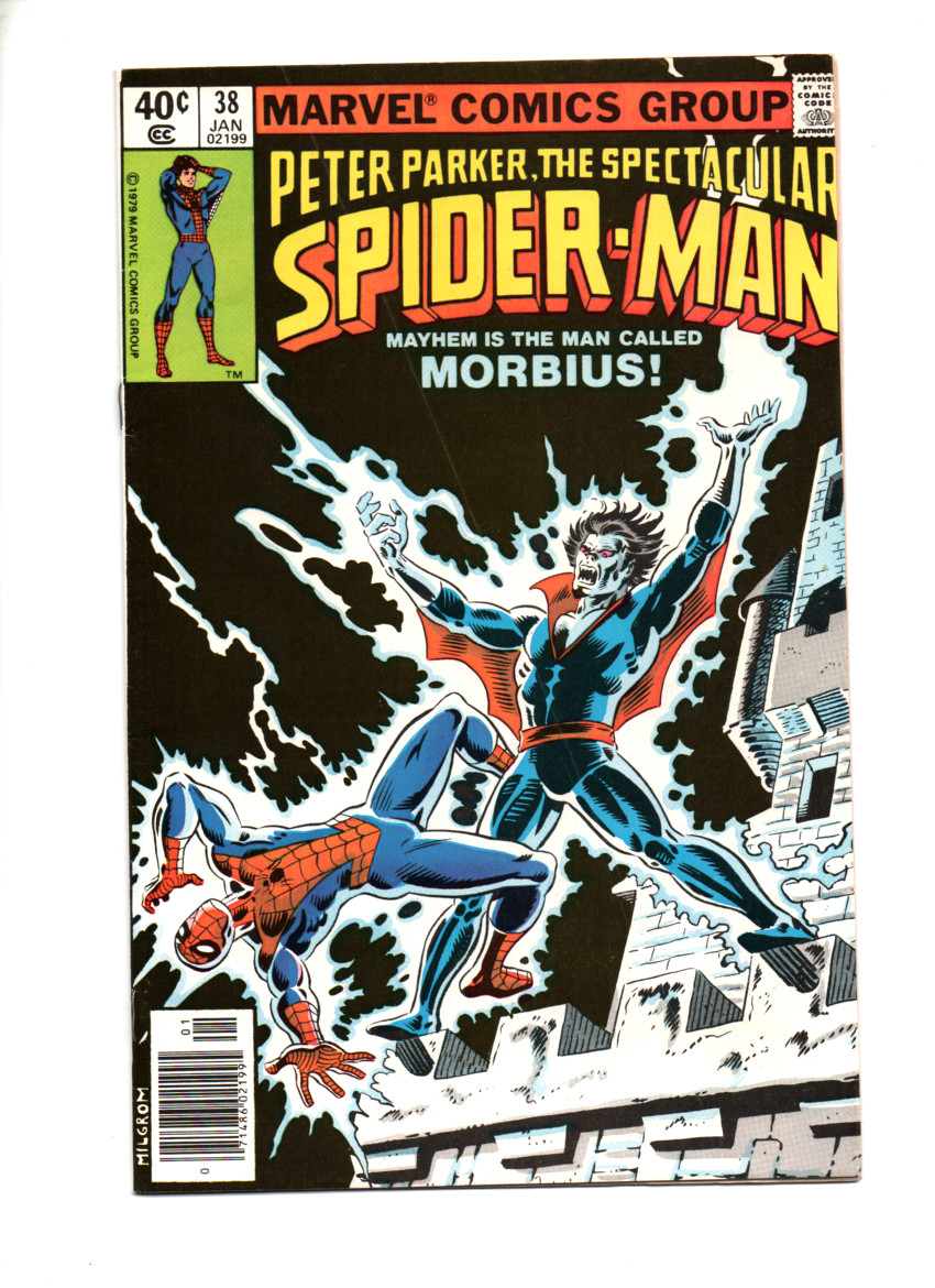 SPECTACULAR SPIDER-MAN #38 VF 8.0 MORBIUS APP MILGROM COVER MANTLO/BUSCEMA