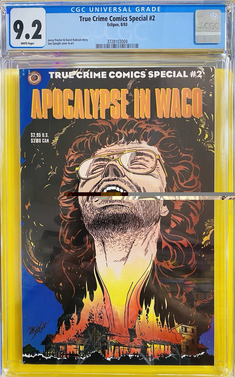 Speciale Apocalypse In Waco True Crimes #2 (1993) CGC 9.2 di Eclipse Comics!!