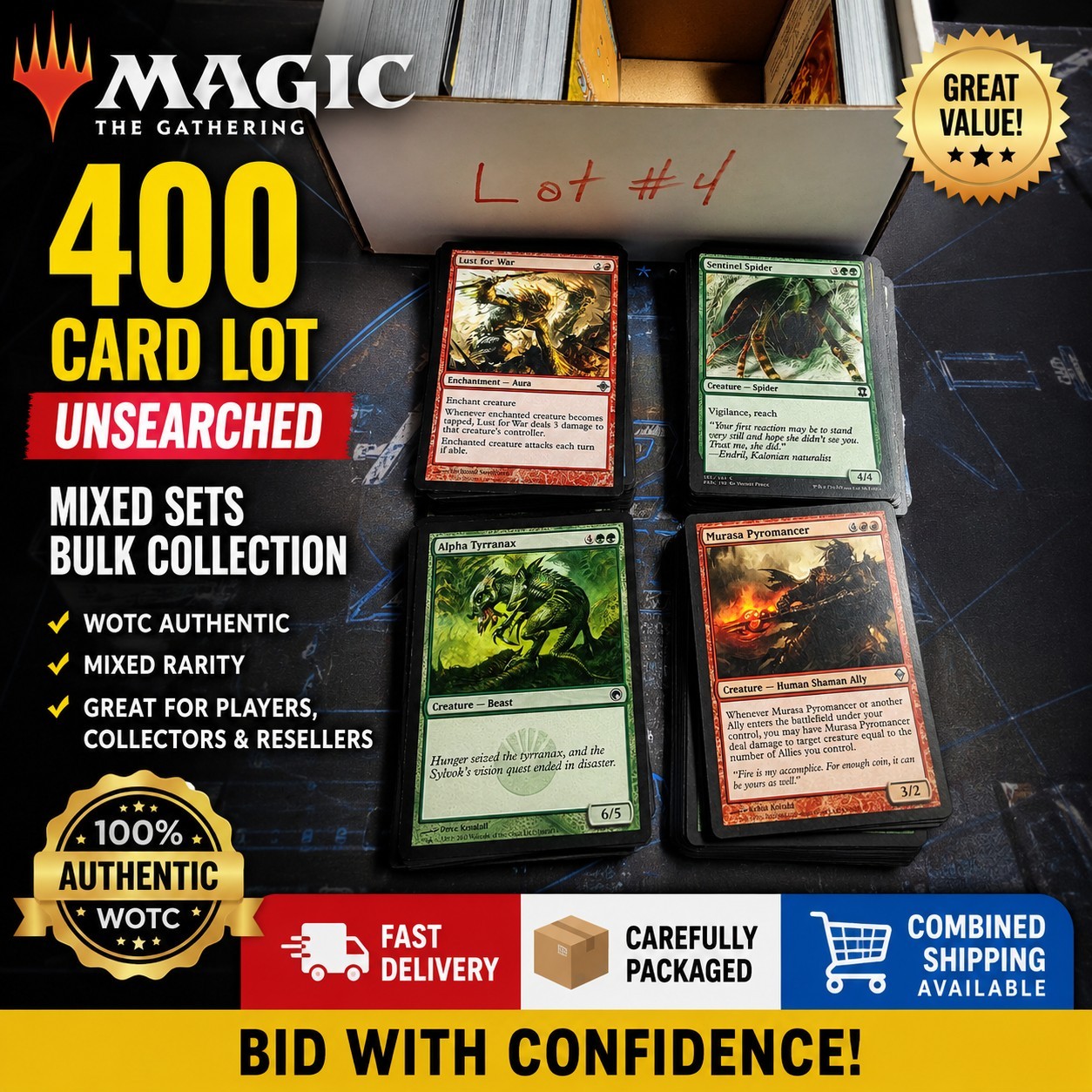Lotto 400 carte Magic The Gathering MTG set misti non ricercati WOTC collezione sfusa