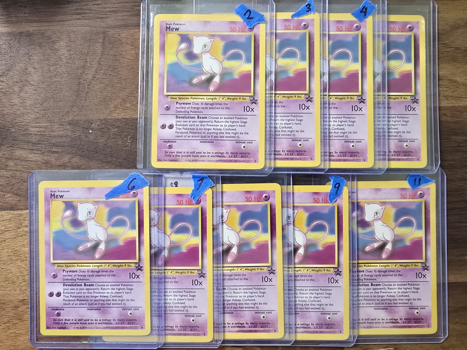 Lotto di 9 promo Pokemon Maghi Pokemon Mew 1999 Black Star #8